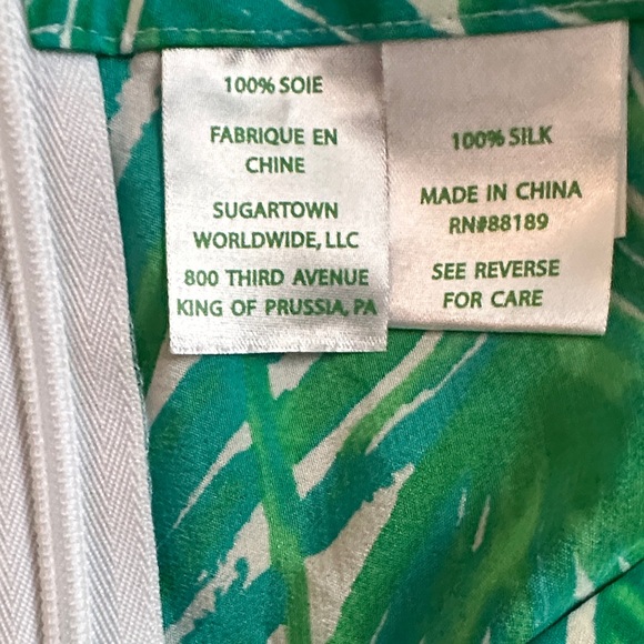 Lilly Pulitzer Green and Blue Lolani Pants 100% silk - Picture 6 of 10